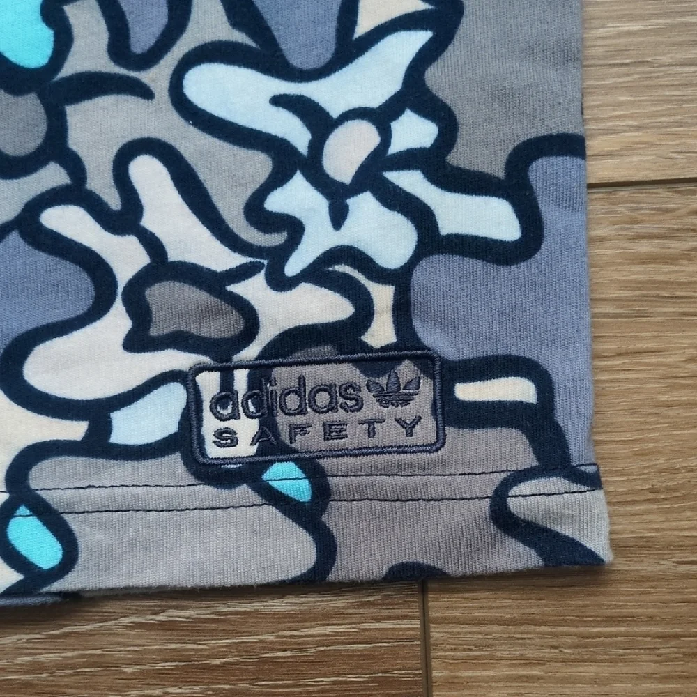Vintage Adidas Safety Camo Men's T-Shirt - Cotton - Blue‎ Gray White - Medium